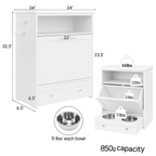 Automatic Pet Feeder Station with Stainless Steel Bowls